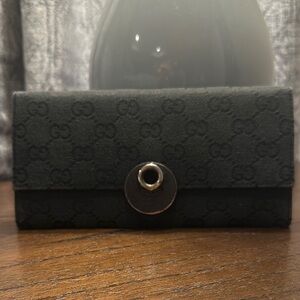 Gucci Black Wallet with Silver Accent